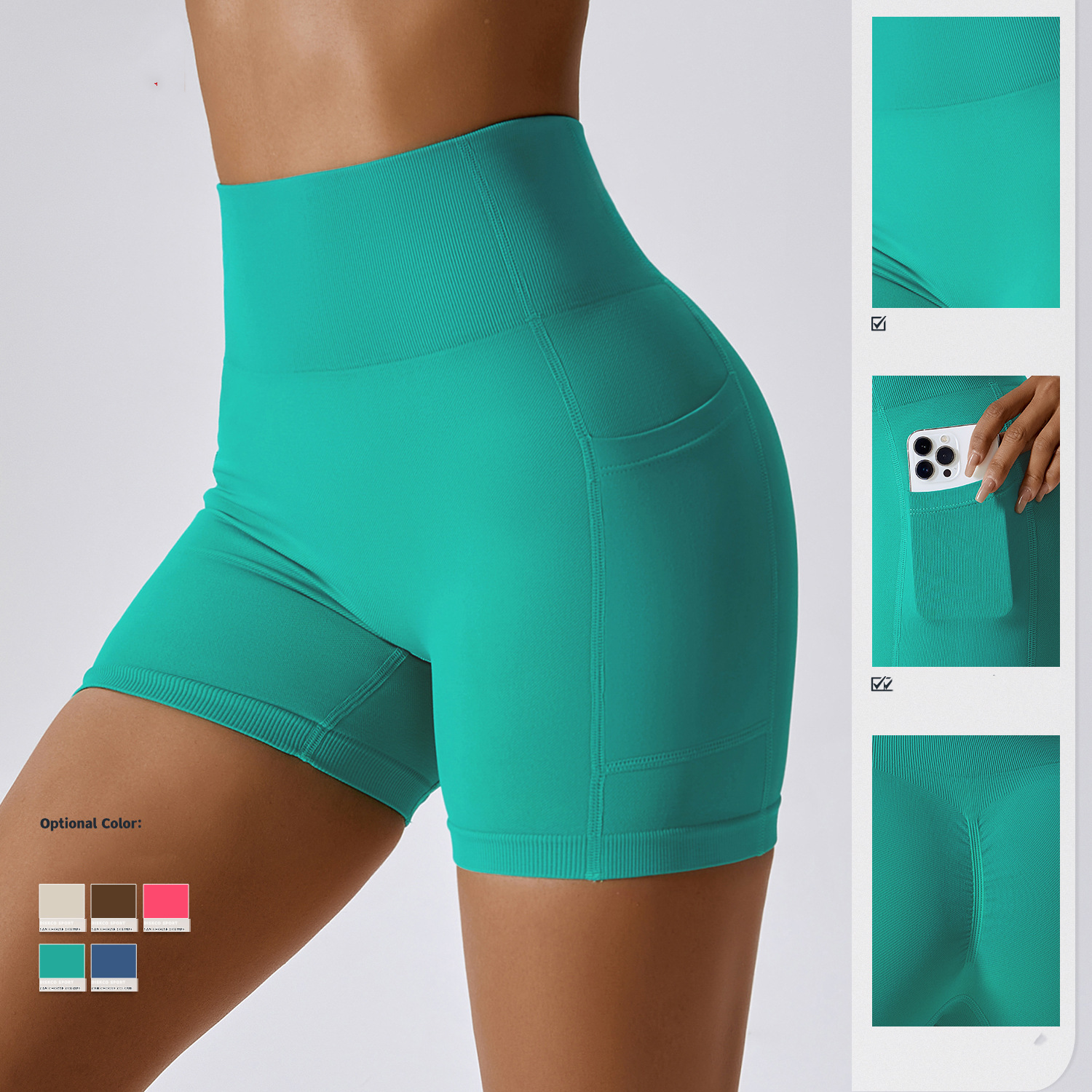 Бесшовные спортивные шорты Tech с карманами оптом